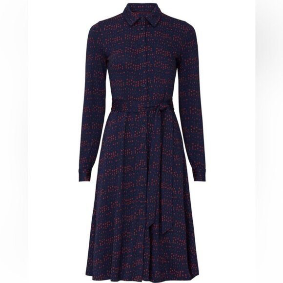 Boden Dress Size 8L Susannah Shirt Dress Long Size 8L Button Down with belt - Picture 1 of 14